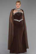 Abendkleid in Übergröße Lang Braun ABU6338
