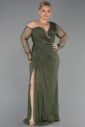 Abendkleid in Übergröße Lang Spitze Khaki ABU6339