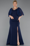 Abendkleid in Übergröße Lang Marineblau ABU6353