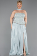 Abendkleid in Übergröße Lang Chiffon Minzgrün ABU5793