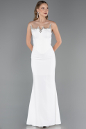 Abendkleid Lang Weiß ABU6366