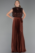 Abendkleid Lang Braun ABU3326