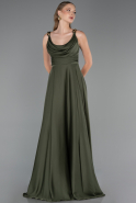 Abschlusskleid Lang Satin Khaki ABU5146