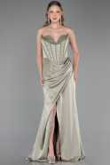 Abendkleid Lang Satin Minzgrün ABU6320