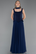 Abschlusskleid Lang Chiffon Marineblau ABU6369