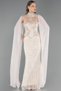 Abendkleid Lang Spitze Beige ABU6360