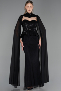 Abendkleid Lang Spitze Schwarz ABU6360