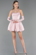 Partykleid Kurz Satin Puder ABK2672