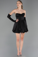 Partykleid Kurz Satin Schwarz ABK2672