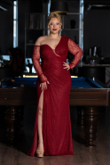 Abendkleid in Übergröße Lang Spitze Weinrot ABU6339
