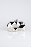Abendtasche Metall Platin SH921