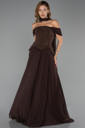 Abendkleid Lang Chiffon Braun ABU6390