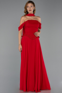Abendkleid Lang Chiffon Rot ABU6400