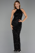 Abendkleid Lang Spitze Schwarz ABU6405
