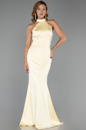 Abschlusskleid Lang Satin Gelb ABU6406