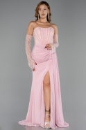 Standesamtkleid Lang Chiffon Puder ABU5791