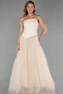 Abendkleid Lang Beige ABU6412