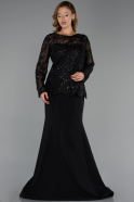 Abendkleid in Übergröße Lang Schwarz ABU6413