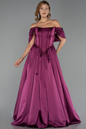 Abendkleid Lang Satin Pflaume ABU6399