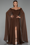 Standesamtkleid Lang Chiffon Braun ABU3462