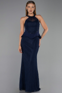 Abendkleid Lang Spitze Marineblau ABU6425
