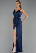 Abschlusskleid Lang Satin Marineblau ABU6427