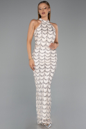 Abendkleid Lang Spitze Beige ABU6405