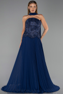 Abendkleid Lang Chiffon Marineblau ABU6436