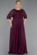 Abendkleid in Übergröße Lang Pflaume ABU6489