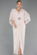 Abendgarderobe in Großen Größen Lang Chiffon Beige ABU6490