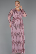 Abendkleid in Übergröße Lang Schuppig Puder ABU6493