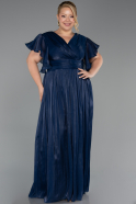 Kleider in Großen Größen Lang Chiffon Marineblau ABU6423