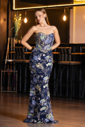 Abendkleid Lang Marineblau ABU6421
