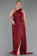 Abendkleid in Übergröße Lang Chiffon Weinrot ABU6631