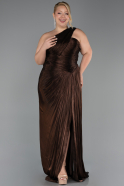 Abendkleid in Übergröße Lang Chiffon Braun ABU6631
