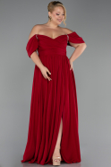 Weinrot Abendgarderobe İn Großen Größen Chiffon Lang ABU3738