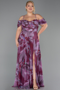 Abendkleid in Übergröße Lang Pflaume ABU6409