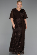 Abendkleid in Übergröße Lang Schuppig Braun ABU6373