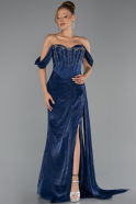 Abendkleid Lang Chiffon Marineblau ABU6496