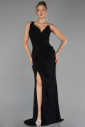 Abendkleid Lang Chiffon Schwarz ABU6500