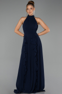 Abschlusskleid Lang Chiffon Marineblau ABU6506