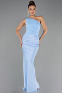 Abschlusskleid Lang Satin Eisblau ABU6331