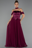 Abendkleid Lang Chiffon Pflaume ABU5327