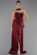 Abendkleid Lang Chiffon Weinrot ABU6531