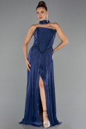 Abendkleid Lang Chiffon Marineblau ABU6531