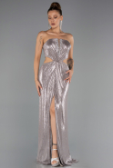 Abschlusskleid Lang Nerzbraun ABU6127