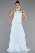 Abendkleid Lang Chiffon Eisblau ABU6436