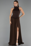 Abendkleid Lang Chiffon Braun ABU6550