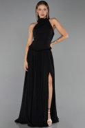 Abendkleid Lang Chiffon Schwarz ABU6550