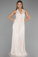 Abendkleid Lang Chiffon Beige ABU6551